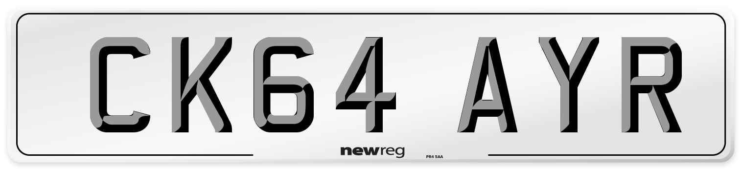 CK64 AYR Number Plate from New Reg
